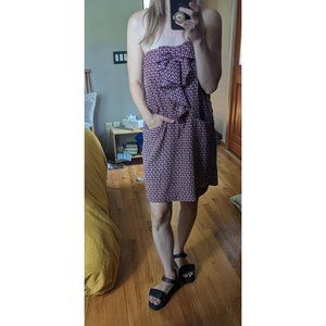 Gap Strapless Mini Dress with Bow and Pockets, Size Medium